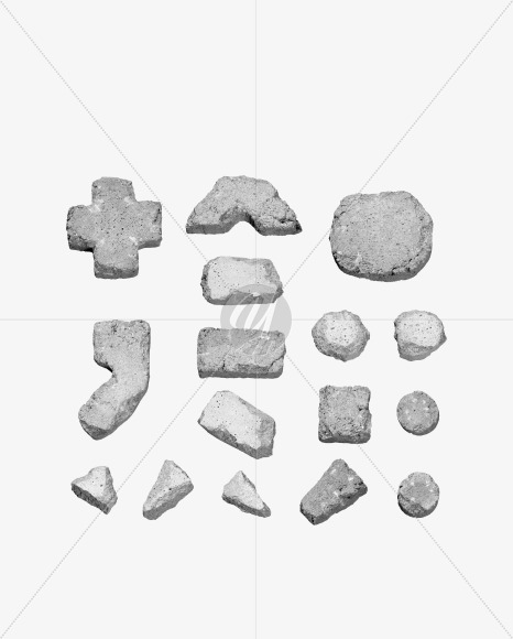 symbols from Concrete #3 Font on Yellow Images Creative Fonts - S43345