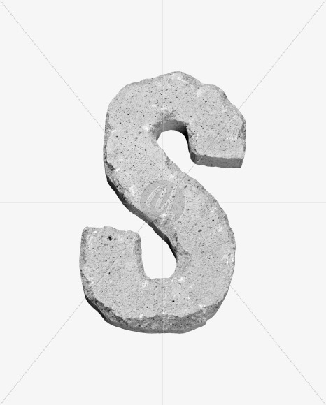 S_uppercase from Concrete #3 Font on Yellow Images Creative Fonts - S43294