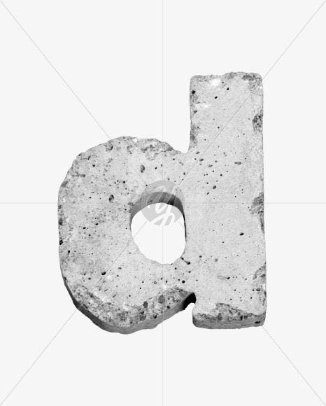 d_lowercase from Concrete #3 Font on Yellow Images Creative Fonts - S43305