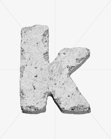 k_lowercase from Concrete #3 Font on Yellow Images Creative Fonts - S43312