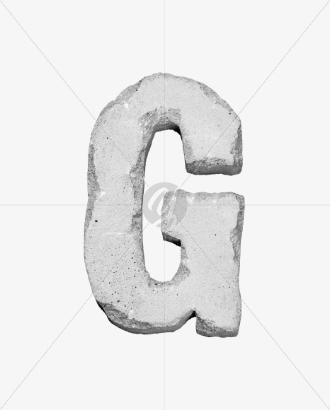 G_uppercase from Concrete #3 Font on Yellow Images Creative Fonts - S43282