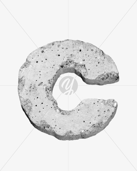 c_lowercase from Concrete #3 Font on Yellow Images Creative Fonts - S43304