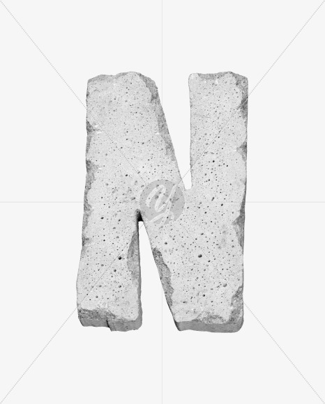 N_uppercase from Concrete #3 Font on Yellow Images Creative Fonts - S43289