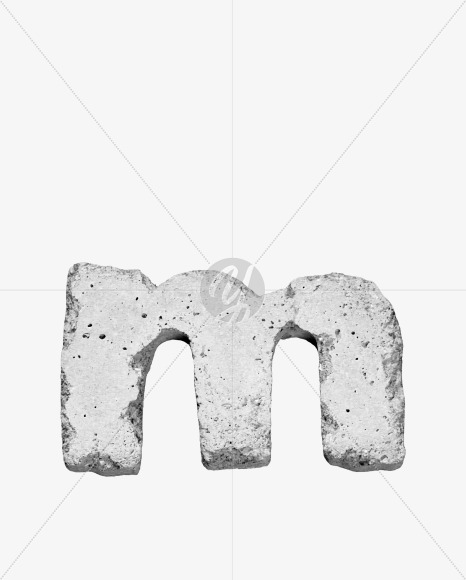 m_lowercase from Concrete #3 Font on Yellow Images Creative Fonts - S43314