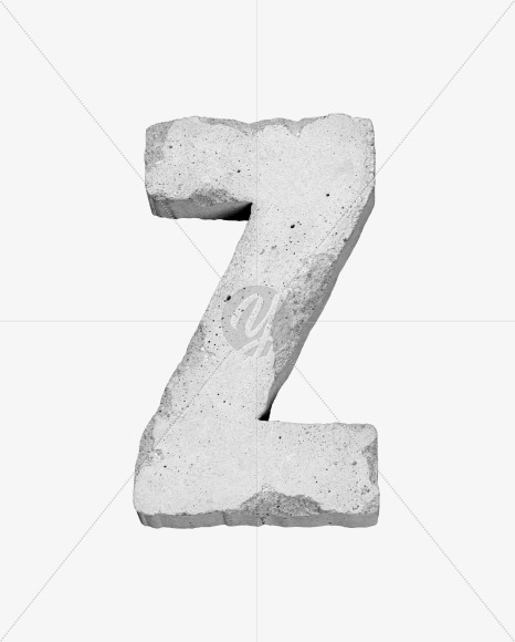 Z_uppercase from Concrete #3 Font on Yellow Images Creative Fonts - S43301