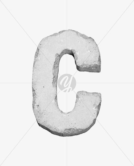 C_uppercase from Concrete #3 Font on Yellow Images Creative Fonts - S43278