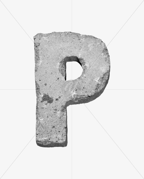 P_uppercase from Concrete #3 Font on Yellow Images Creative Fonts - S43291