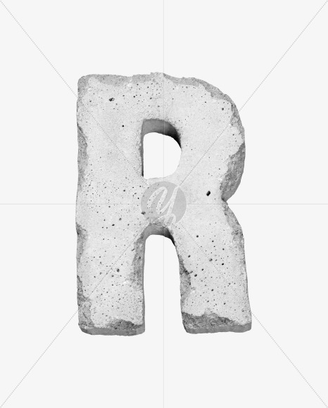 R_uppercase from Concrete #3 Font on Yellow Images Creative Fonts - S43293