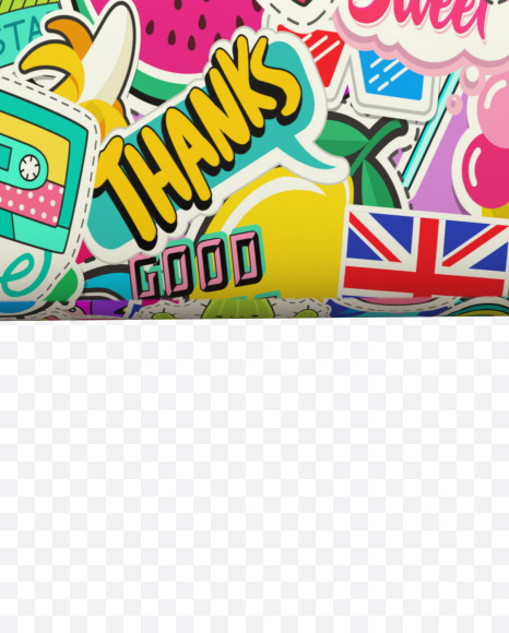 Letter L from Sticker Boom Font on Yellow Images Creative Fonts - S43360