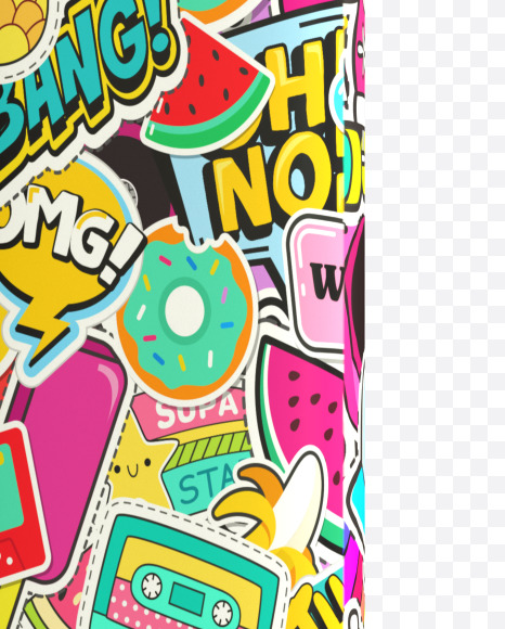 Letter J from Sticker Boom Font on Yellow Images Creative Fonts - S43358