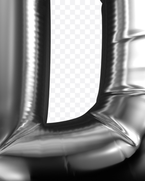 Letter P from Silver Balloon Font on Yellow Images Creative Fonts - S43552