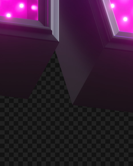 Letter N from Violet Neon LED on Yellow Images Creative Fonts - S43780