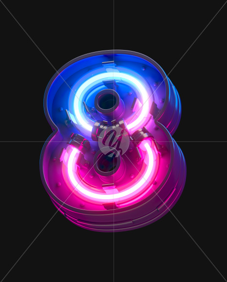 8 from Ultraviolet neon font on Yellow Images Creative Fonts - S44152