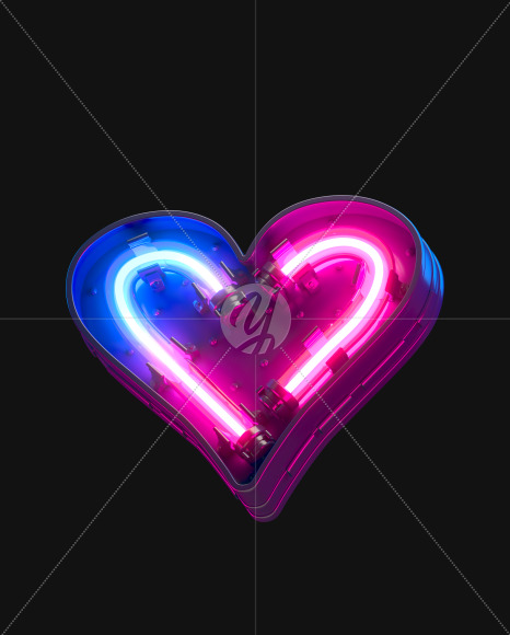 Heart from Ultraviolet neon font on Yellow Images Creative Fonts - S44157