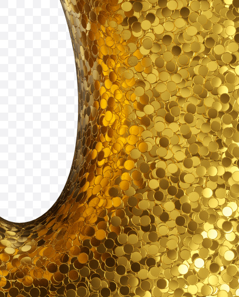 Letter Q from Golden glitter Font on Yellow Images Creative Fonts - S44266