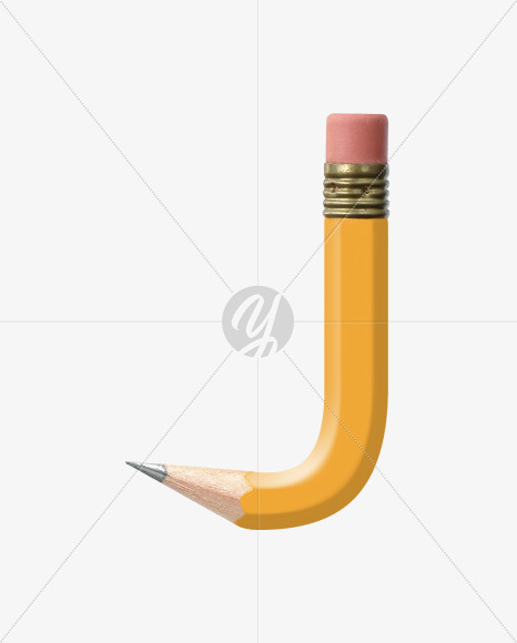 Letter J from Yellow wooden pencils alphabet on Yellow Images Creative Fonts - S44560