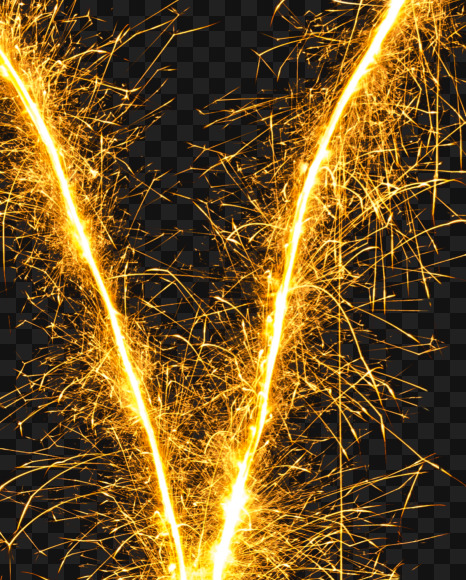 v-lower from Sparkler alphabet on Yellow Images Creative Fonts - S44635