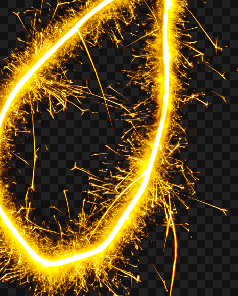 Letter H from Sparkler alphabet on Yellow Images Creative Fonts - S44594