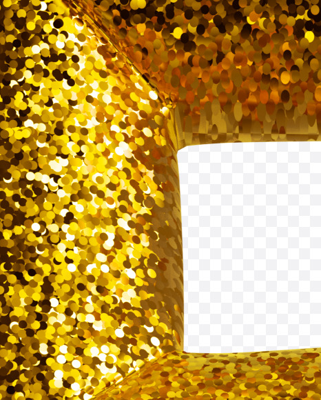 Letter F from Gold glitter font on Yellow Images Creative Fonts - S44646