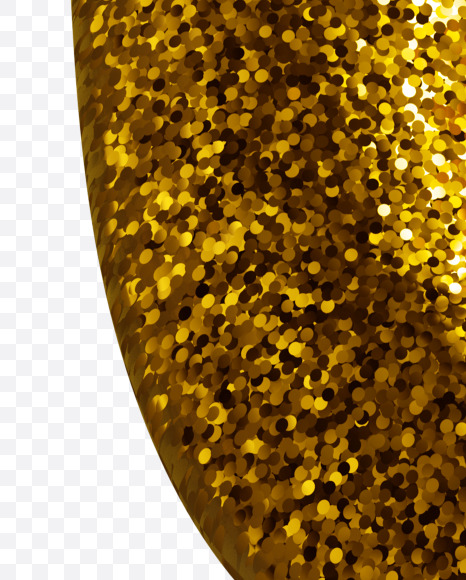 Letter Q from Gold glitter font on Yellow Images Creative Fonts - S44657