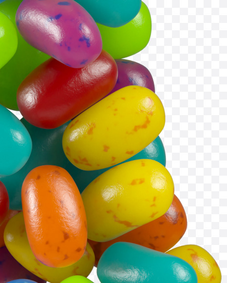 Letter O from Jelly Beans Font on Yellow Images Creative Fonts - S44745