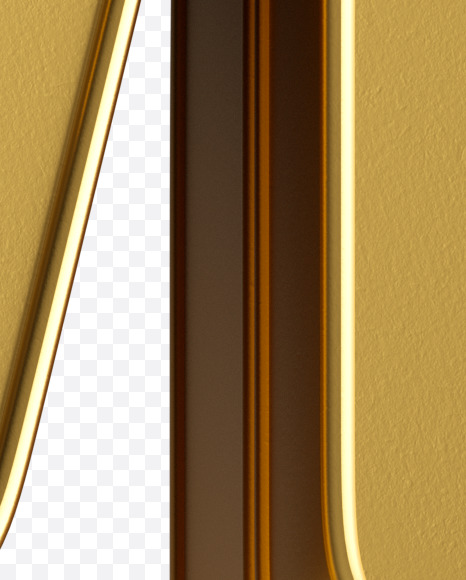 Letter M from Golden gift box Font on Yellow Images Creative Fonts - S44914