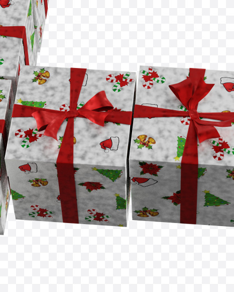 Letter P from Christmas boxes alphabet on Yellow Images Creative Fonts - S45106