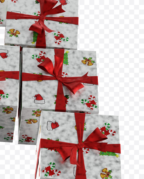 Letter A from Christmas boxes alphabet on Yellow Images Creative Fonts - S45091