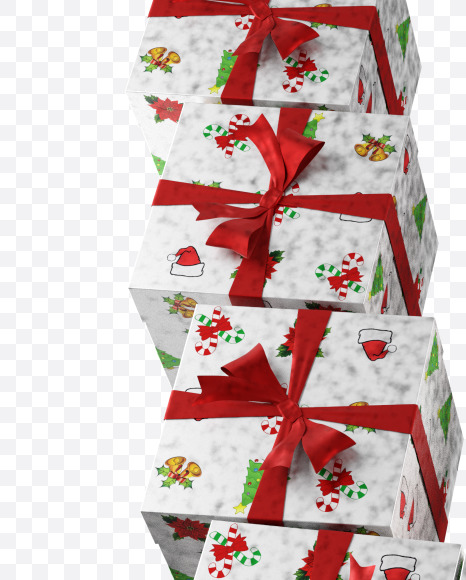 Letter W from Christmas boxes alphabet on Yellow Images Creative Fonts - S45113