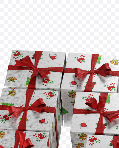 Letter N from Christmas boxes alphabet on Yellow Images Creative Fonts - S45104