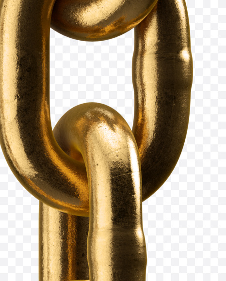 Letter u from Golden Chain Alphabet on Yellow Images Creative Fonts - S45225