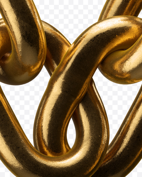 Letter m from Golden Chain Alphabet on Yellow Images Creative Fonts - S45217