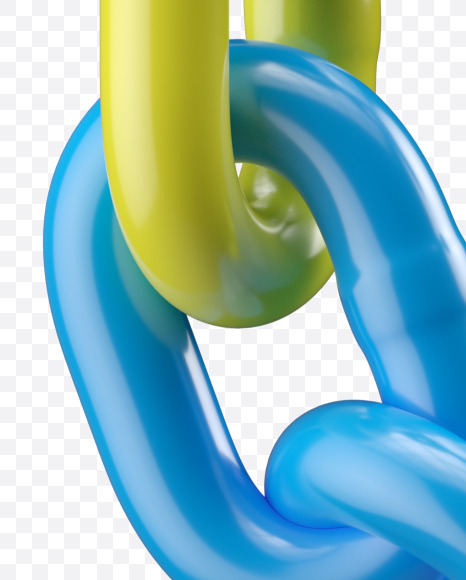 Letter C from Colored chain alphabet on Yellow Images Creative Fonts - S45400