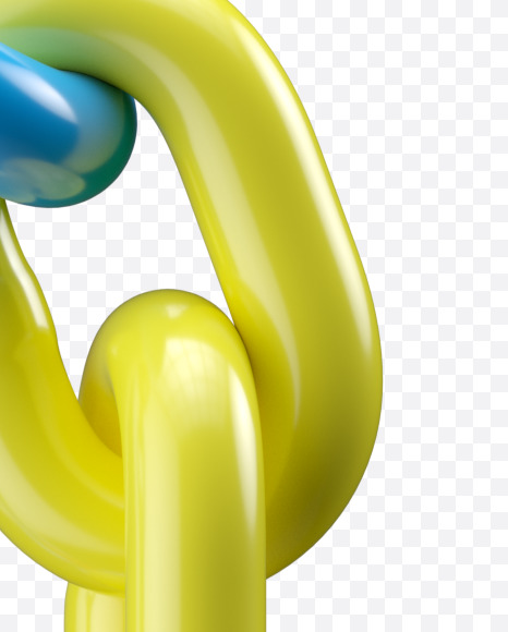 Letter D from Colored chain alphabet on Yellow Images Creative Fonts - S45401