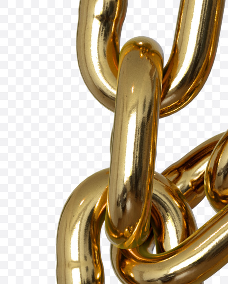6 from Gold chain alphabet on Yellow Images Creative Fonts - S45561