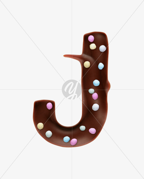 Letter J from Chocolaterie alphabet on Yellow Images Creative Fonts - S45582