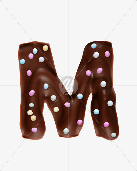 Letter M from Chocolaterie alphabet on Yellow Images Creative Fonts - S45585