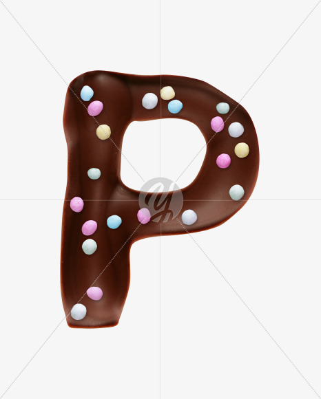 Letter P from Chocolaterie alphabet on Yellow Images Creative Fonts - S45588