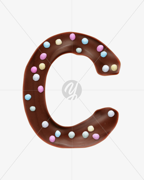 Letter C from Chocolaterie alphabet on Yellow Images Creative Fonts - S45575