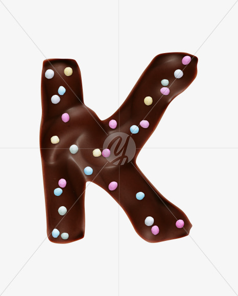 Letter K from Chocolaterie alphabet on Yellow Images Creative Fonts - S45583