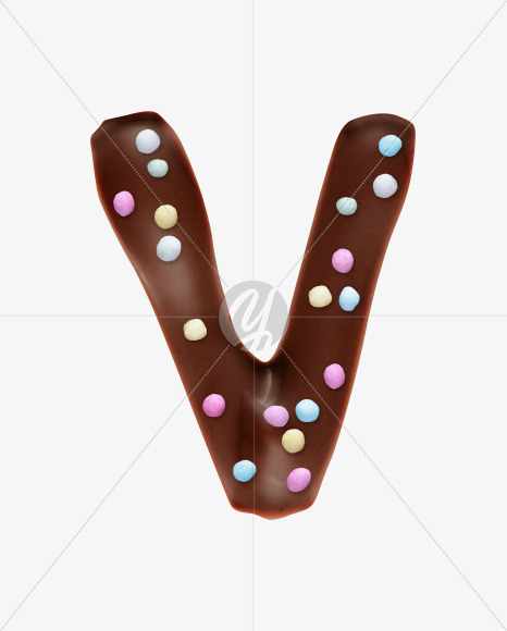 Letter V from Chocolaterie alphabet on Yellow Images Creative Fonts - S45594