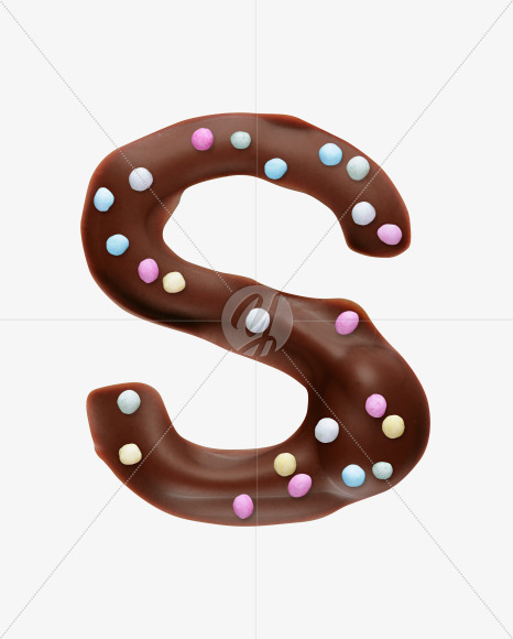 Letter S from Chocolaterie alphabet on Yellow Images Creative Fonts - S45591