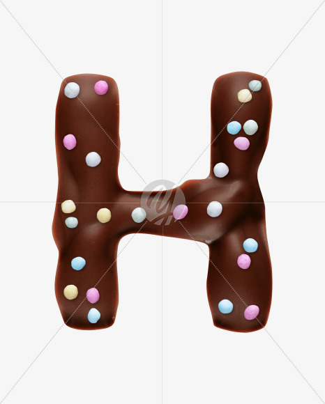 Letter H from Chocolaterie alphabet on Yellow Images Creative Fonts - S45580