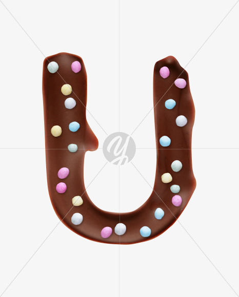 Letter U from Chocolaterie alphabet on Yellow Images Creative Fonts - S45593