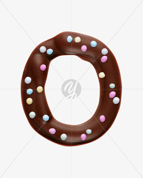 Letter O from Chocolaterie alphabet on Yellow Images Creative Fonts - S45587