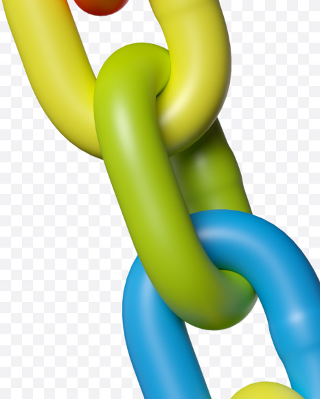 Letter M from Colored chain v2 alphabet on Yellow Images Creative Fonts - S45714