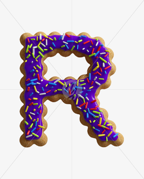 Letter R from ABC Cookie on Yellow Images Creative Fonts - S45762