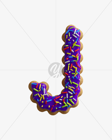 Letter J from ABC Cookie on Yellow Images Creative Fonts - S45754