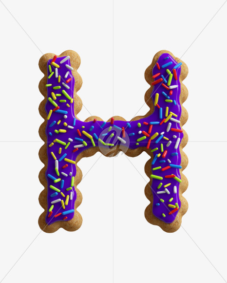 Letter H from ABC Cookie on Yellow Images Creative Fonts - S45752