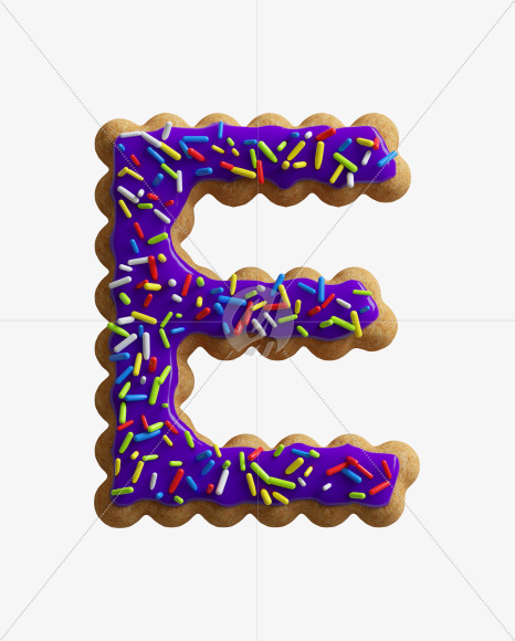 Letter E from ABC Cookie on Yellow Images Creative Fonts - S45749